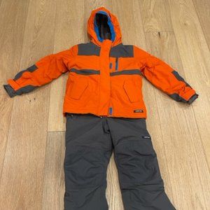 Lands' End Kids Squall Fleece Lined Waterproof Insulated Jacket & Bibs (snow)